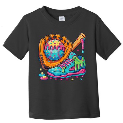 Ice Cream Drip Baseball Stuff Baseball Drip For Boy Toddler T-Shirt