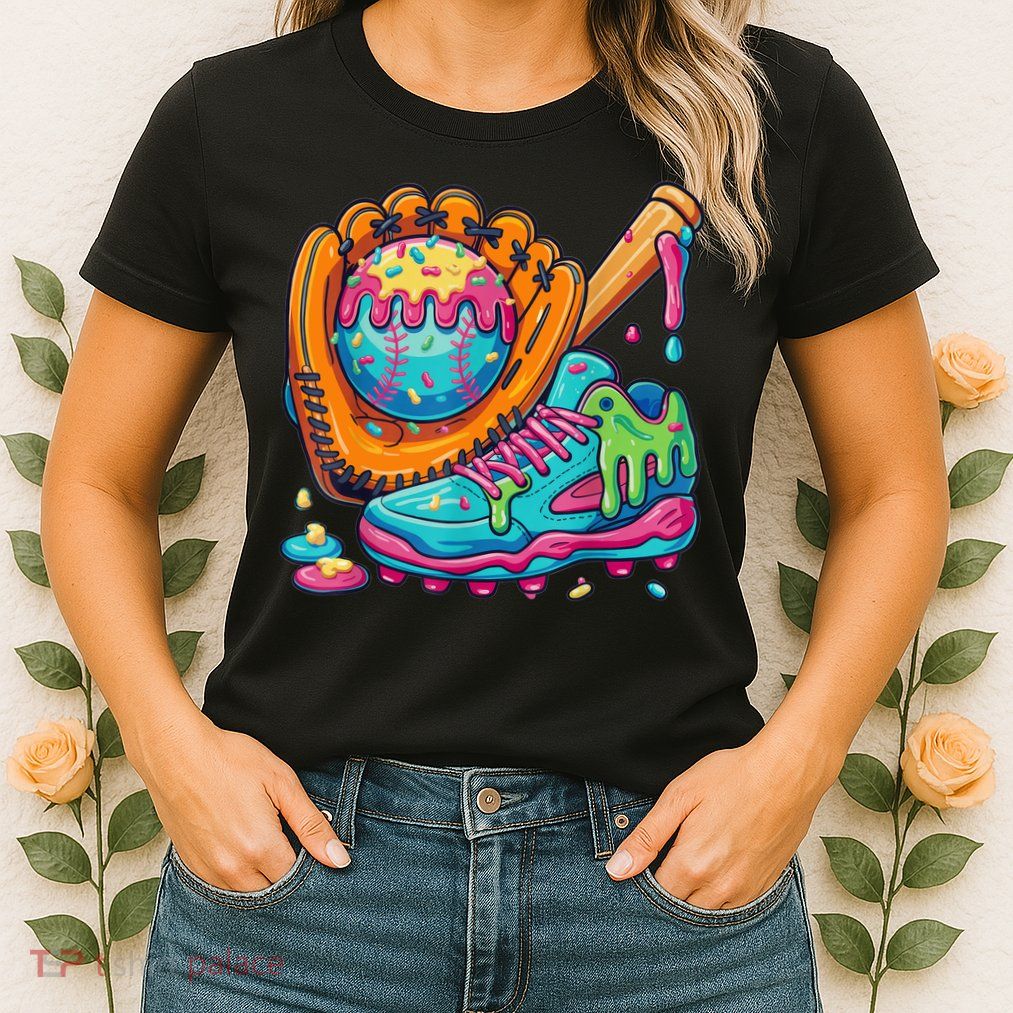 Ice Cream Drip Baseball Stuff Baseball Drip For Boy Womens T-Shirt