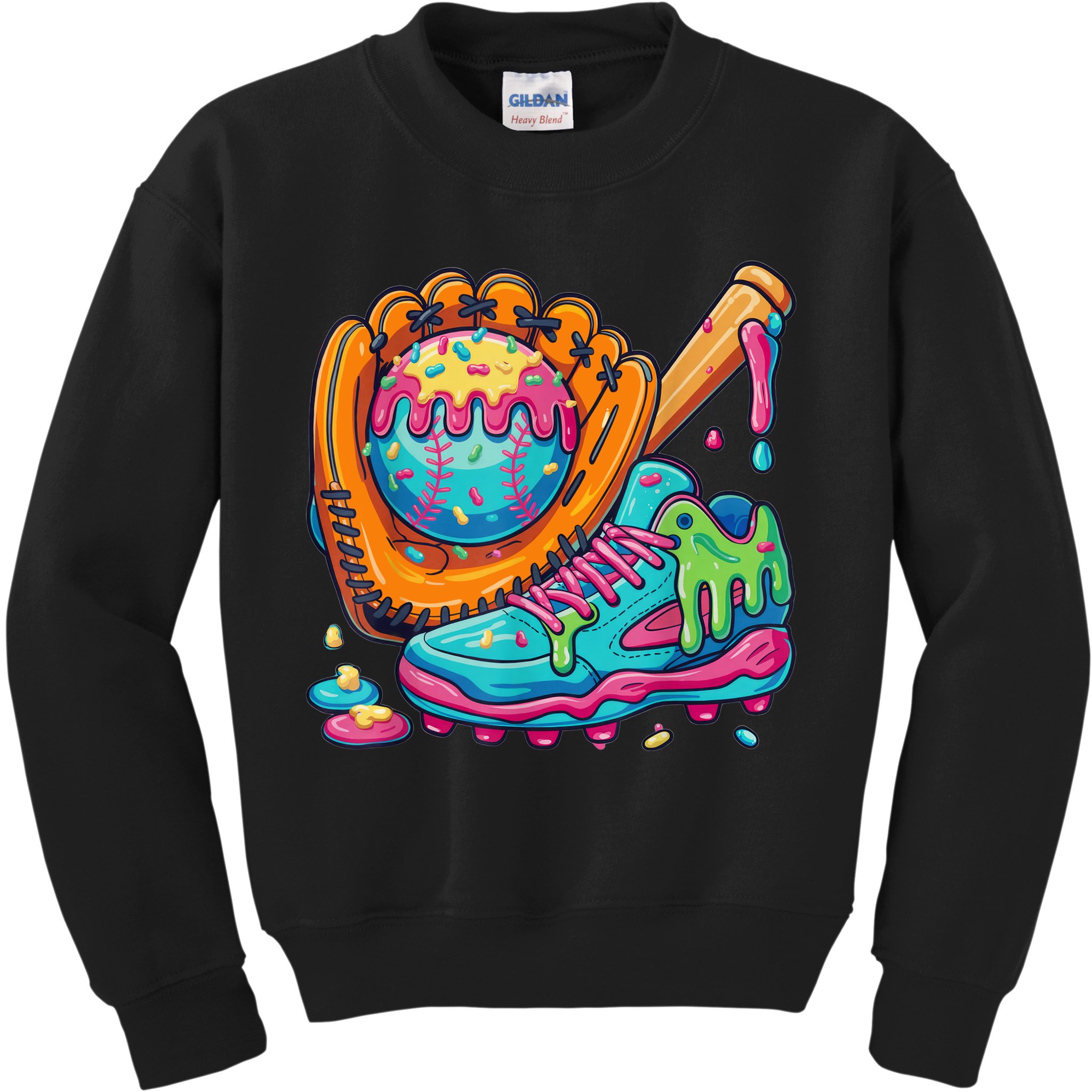 Ice Cream Drip Baseball Stuff Baseball Drip For Boy Kids Sweatshirt