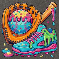 Ice Cream Drip Baseball Stuff Baseball Drip For Boy Cotton Canvas Backpack