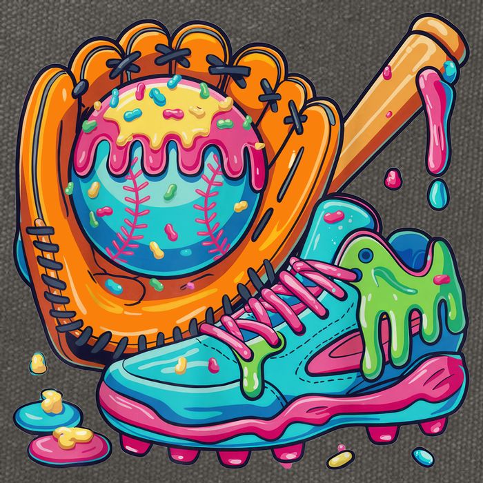 Ice Cream Drip Baseball Stuff Baseball Drip For Boy Cotton Canvas Backpack