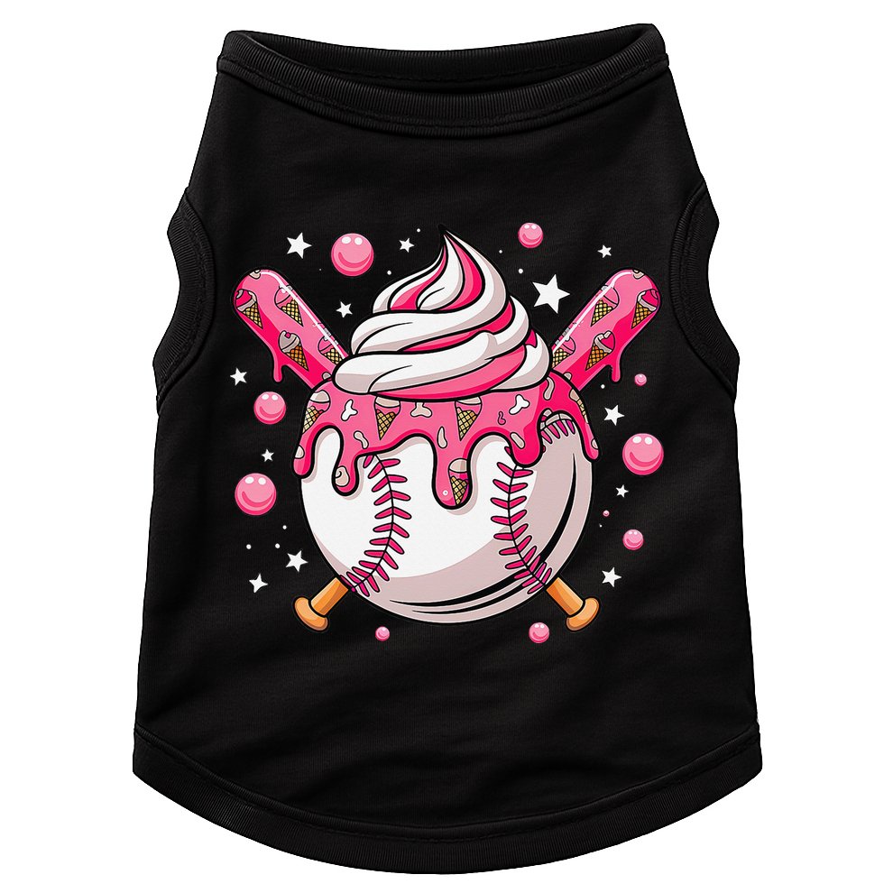 Ice Cream Drip Baseball Stuff Stuff Baseball Doggie Tank