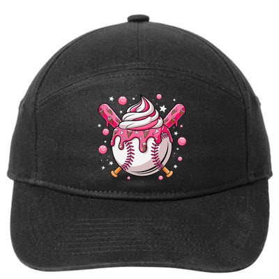 Ice Cream Drip Baseball Stuff Stuff Baseball 7-Panel Snapback Hat
