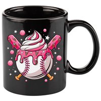 Ice Cream Drip Baseball Stuff Stuff Baseball 11oz C Handle Ceramic Mug