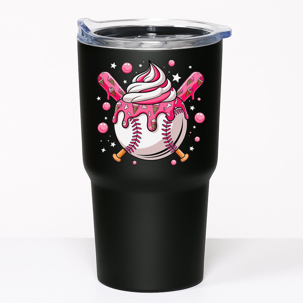 Ice Cream Drip Baseball Stuff Stuff Baseball Tumbler