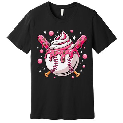 Ice Cream Drip Baseball Stuff Stuff Baseball Premium T-Shirt