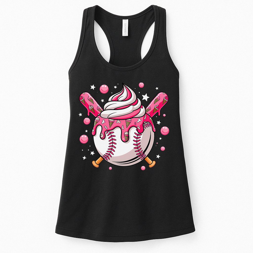 Ice Cream Drip Baseball Stuff Stuff Baseball Womens Tank Top