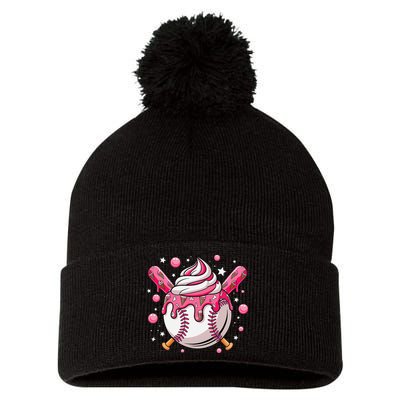 Ice Cream Drip Baseball Stuff Stuff Baseball Pom Pom 12in Knit Beanie