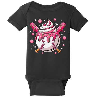 Ice Cream Drip Baseball Stuff Stuff Baseball Baby Bodysuit