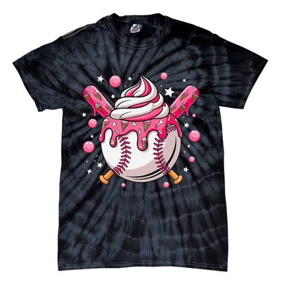 Ice Cream Drip Baseball Stuff Stuff Baseball Tie-Dye T-Shirt