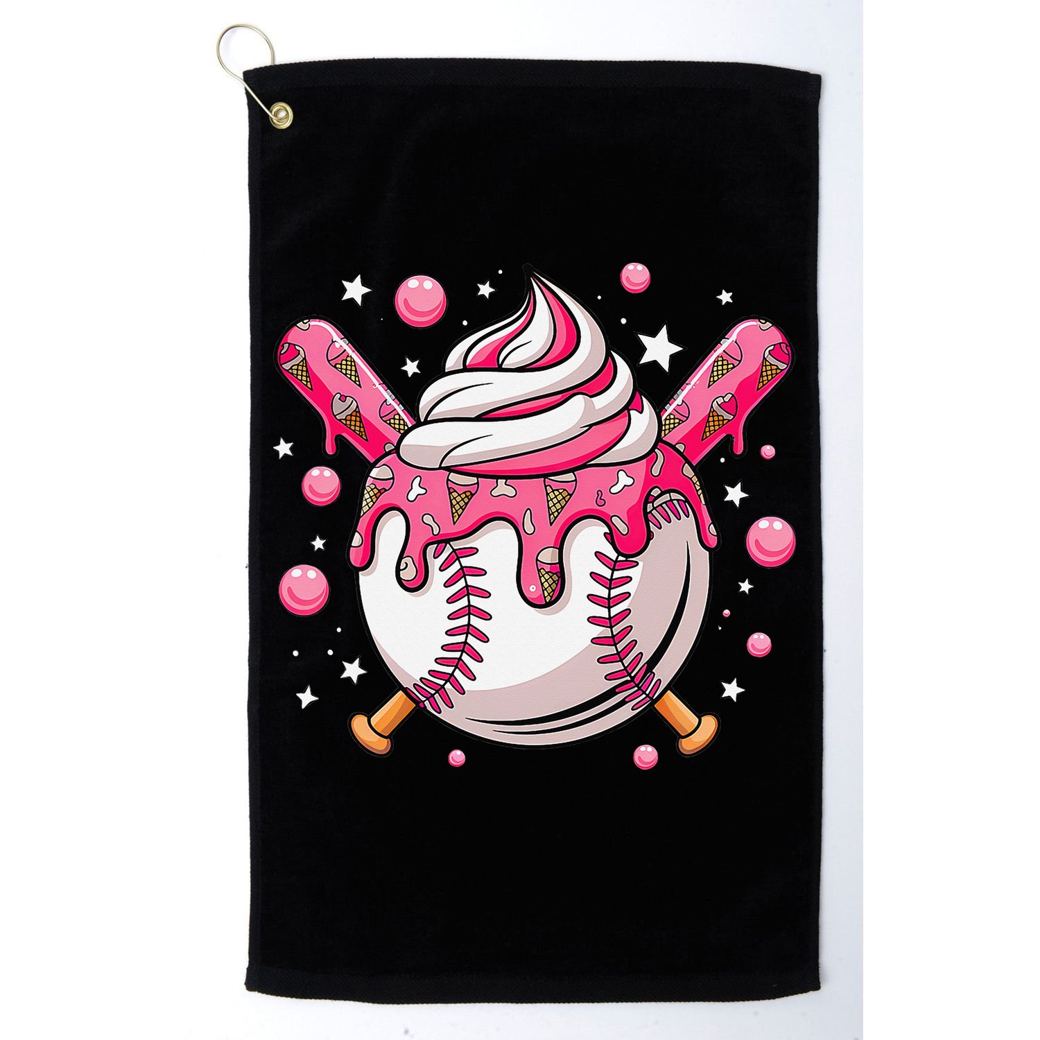Ice Cream Drip Baseball Stuff Stuff Baseball Golf Towel