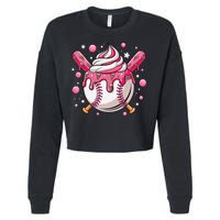 Ice Cream Drip Baseball Stuff Stuff Baseball Cropped Pullover Crew