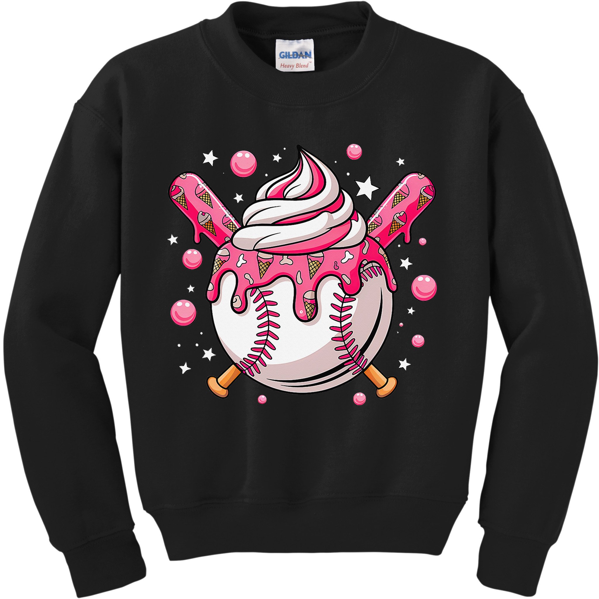 Ice Cream Drip Baseball Stuff Stuff Baseball Kids Sweatshirt