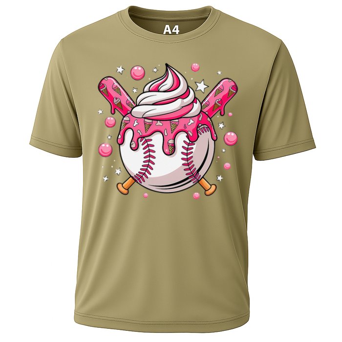 Ice Cream Drip Baseball Stuff Stuff Baseball Cooling Performance Crew T-Shirt