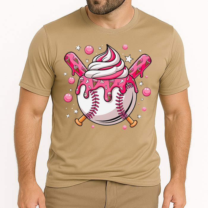 Ice Cream Drip Baseball Stuff Stuff Baseball Cooling Performance Crew T-Shirt