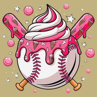 Ice Cream Drip Baseball Stuff Stuff Baseball Cooling Performance Crew T-Shirt
