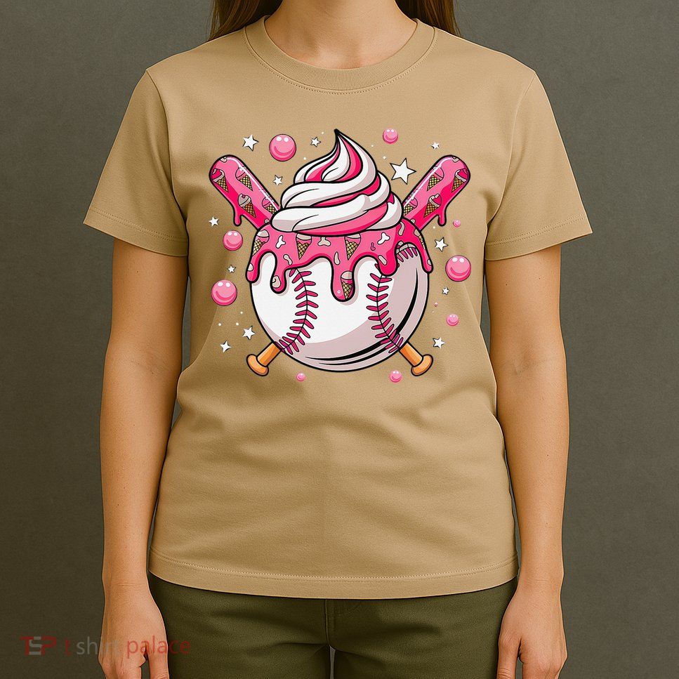 Ice Cream Drip Baseball Stuff Stuff Baseball T-Shirt