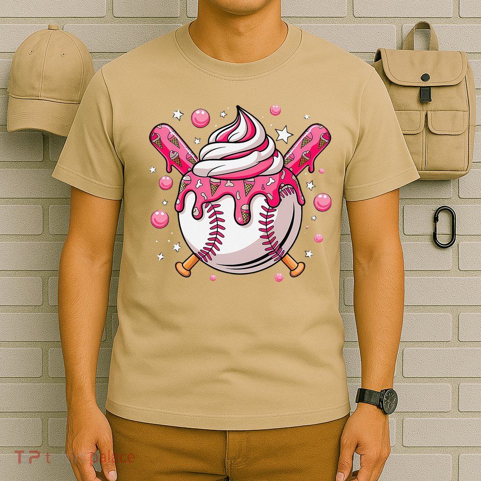 Ice Cream Drip Baseball Stuff Stuff Baseball T-Shirt