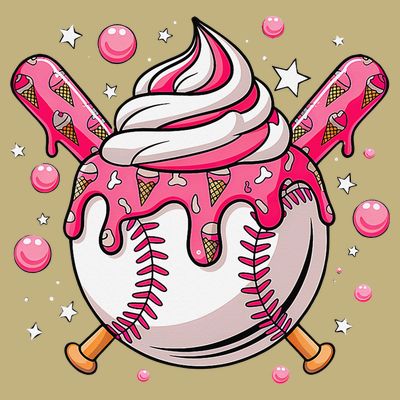 Ice Cream Drip Baseball Stuff Stuff Baseball T-Shirt
