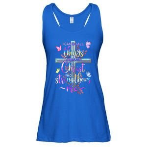 I Can Do All Things Through Christ Butterfly Art Gift Religious Cute Gift Ladies Essential Flowy Tank