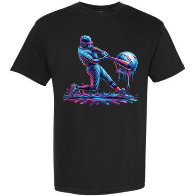 Ice Cream Drip Baseball Bat Baseball Player Garment-Dyed Heavyweight T-Shirt