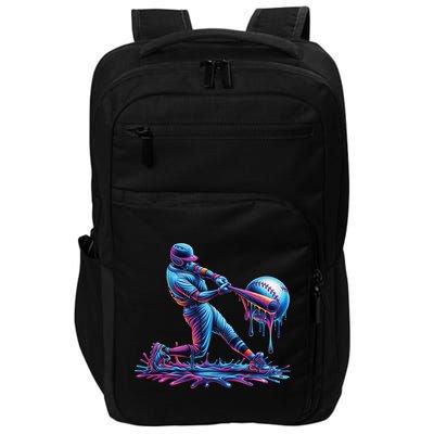 Ice Cream Drip Baseball Bat Baseball Player Impact Tech Backpack