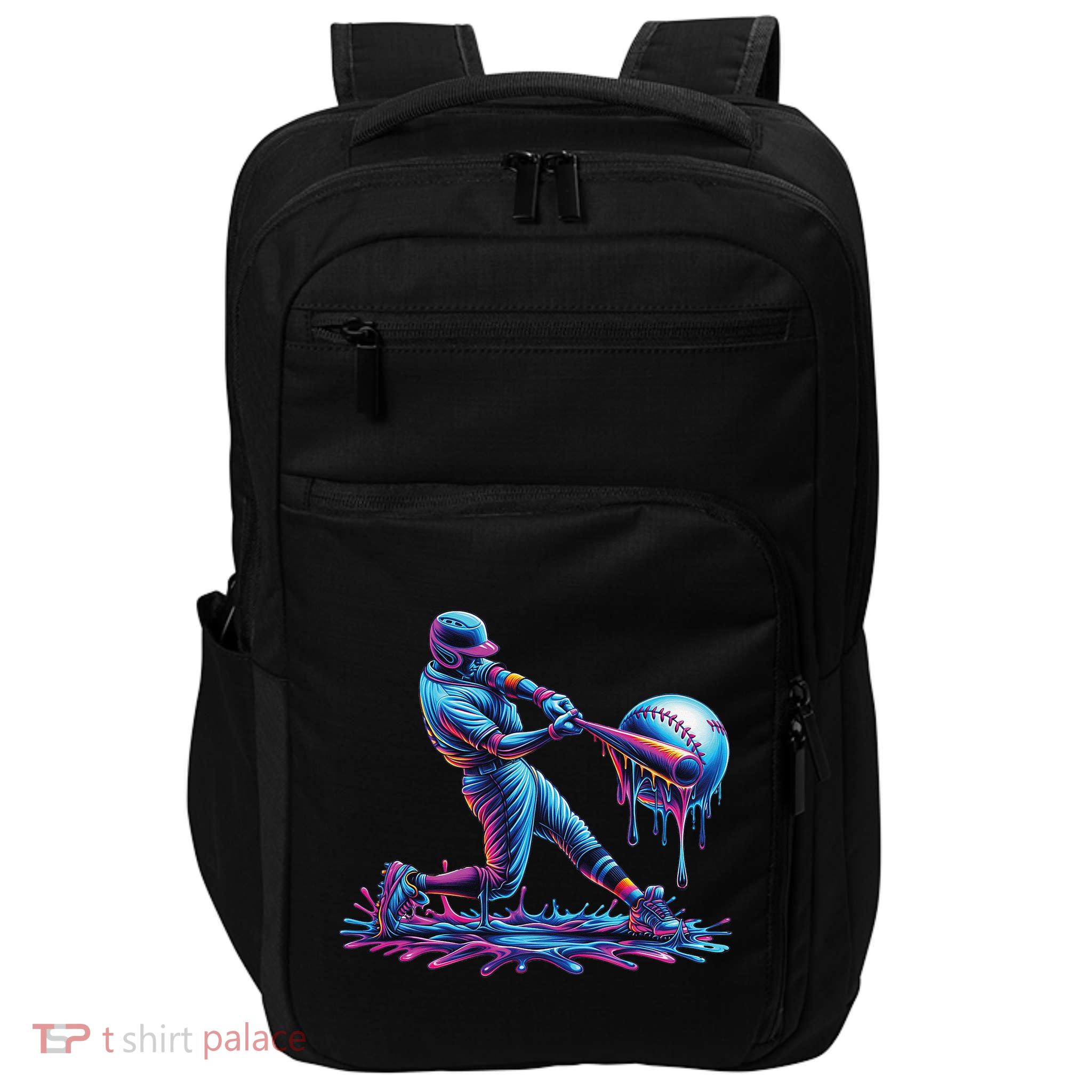 Ice Cream Drip Baseball Bat Baseball Player Impact Tech Backpack
