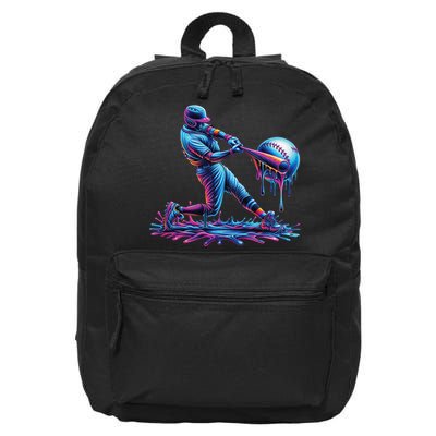 Ice Cream Drip Baseball Bat Baseball Player 16 in Basic Backpack