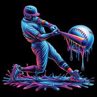 Ice Cream Drip Baseball Bat Baseball Player Bag