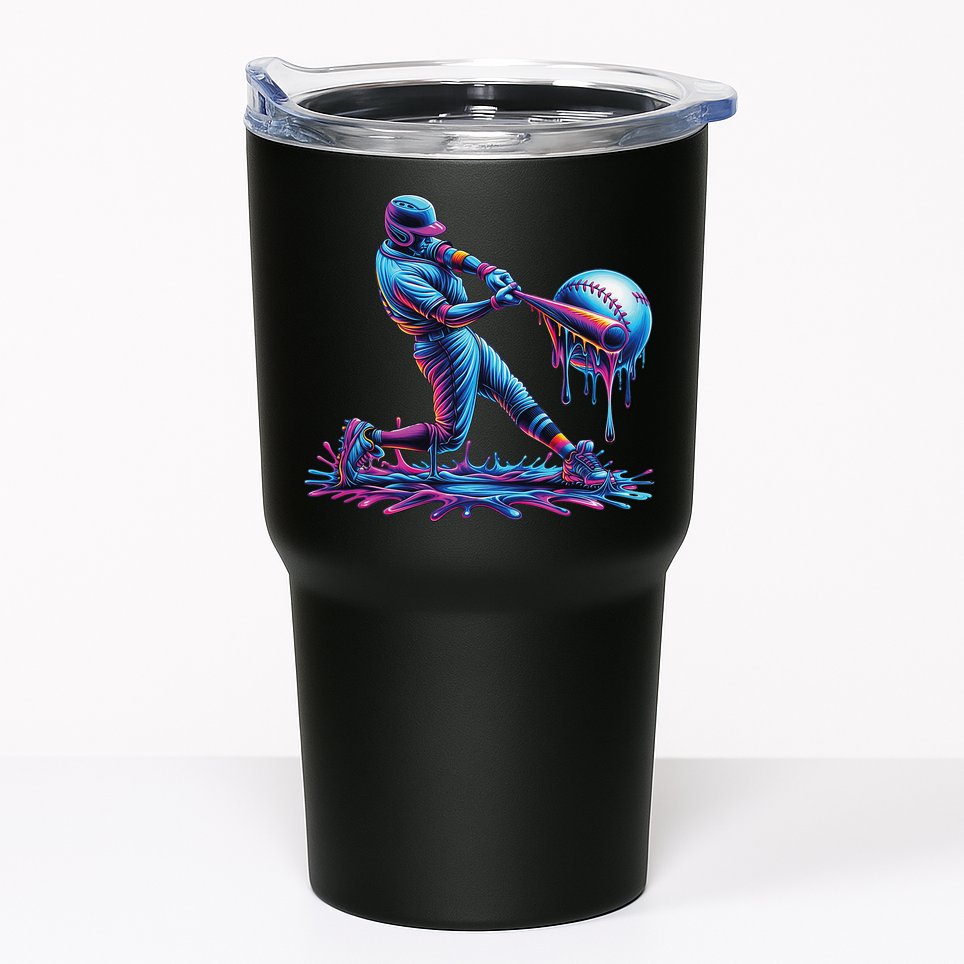 Ice Cream Drip Baseball Bat Baseball Player Tumbler