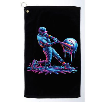 Ice Cream Drip Baseball Bat Baseball Player Golf Towel