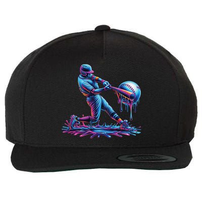 Ice Cream Drip Baseball Bat Baseball Player Wool Snapback Cap