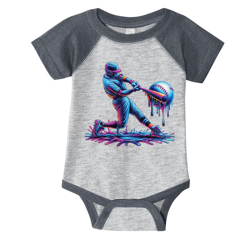 Ice Cream Drip Baseball Bat Baseball Player Infant Baby Jersey Bodysuit