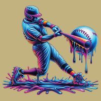 Ice Cream Drip Baseball Bat Baseball Player Long Sleeve Shirt