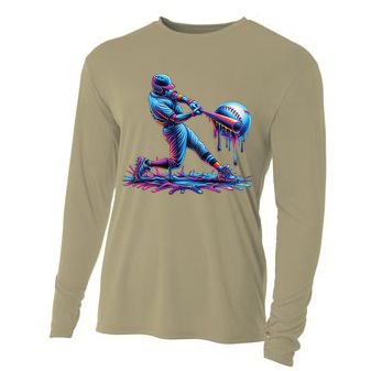 Ice Cream Drip Baseball Bat Baseball Player Cooling Performance Long Sleeve Crew