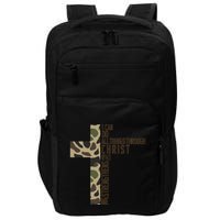 I Can Do All Things Through Christ Who Strengthens Me Camo Impact Tech Backpack