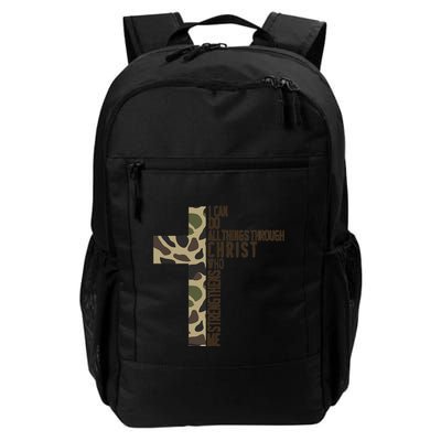I Can Do All Things Through Christ Who Strengthens Me Camo Backpack
