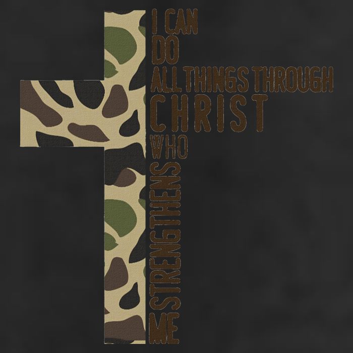 I Can Do All Things Through Christ Who Strengthens Me Camo 25L Jumbo Tote