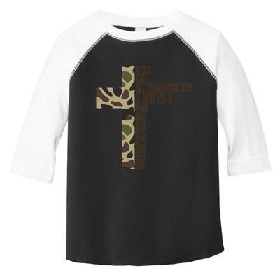 I Can Do All Things Through Christ Who Strengthens Me Camo Toddler Fine Jersey T-Shirt