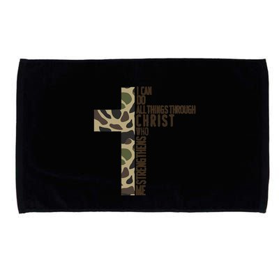 I Can Do All Things Through Christ Who Strengthens Me Camo Microfiber Hand Towel