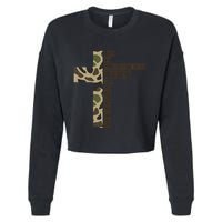 I Can Do All Things Through Christ Who Strengthens Me Camo Cropped Pullover Crew