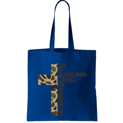 I Can Do All Things Through Christ Who Strengthens Me Camo Bag