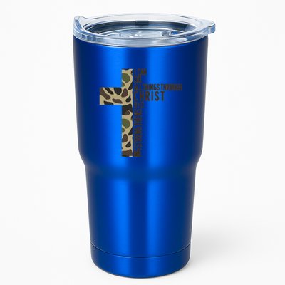 I Can Do All Things Through Christ Who Strengthens Me Camo Tumbler