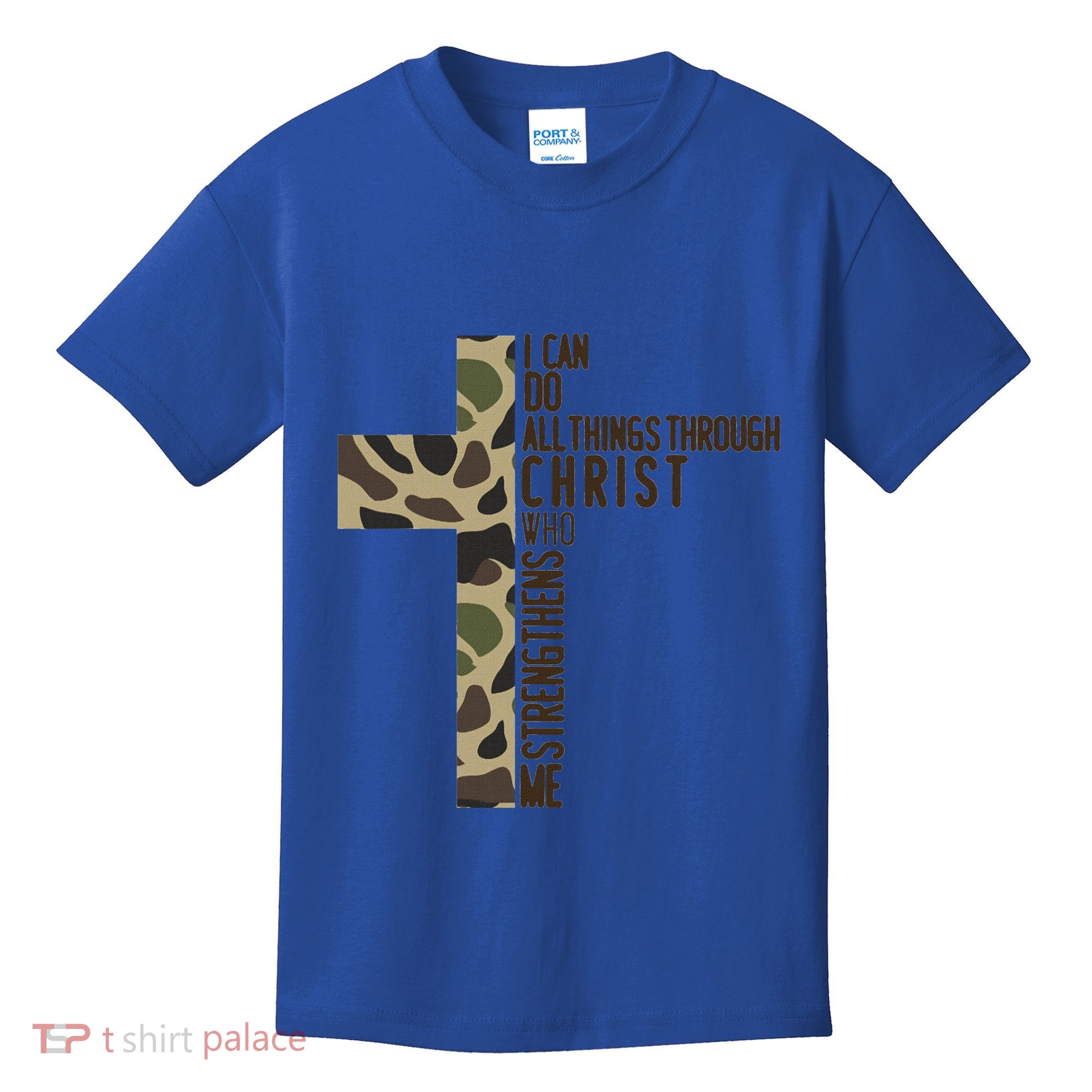 I Can Do All Things Through Christ Who Strengthens Me Camo Kids T-Shirt
