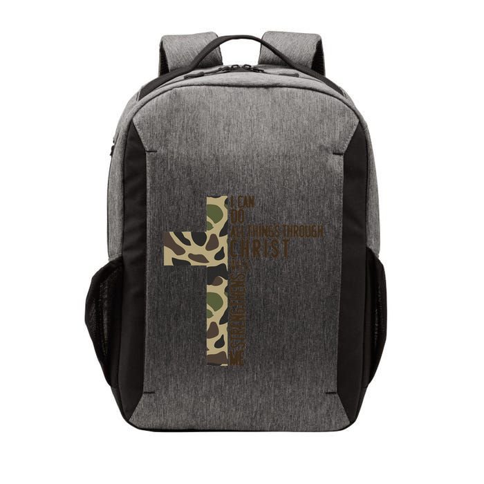 I Can Do All Things Through Christ Who Strengthens Me Camo Vector Backpack