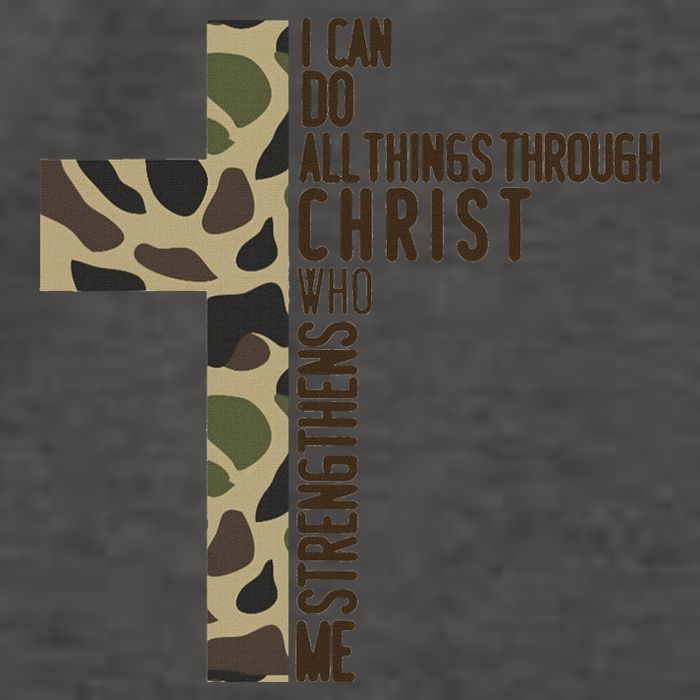 I Can Do All Things Through Christ Who Strengthens Me Camo Vector Backpack