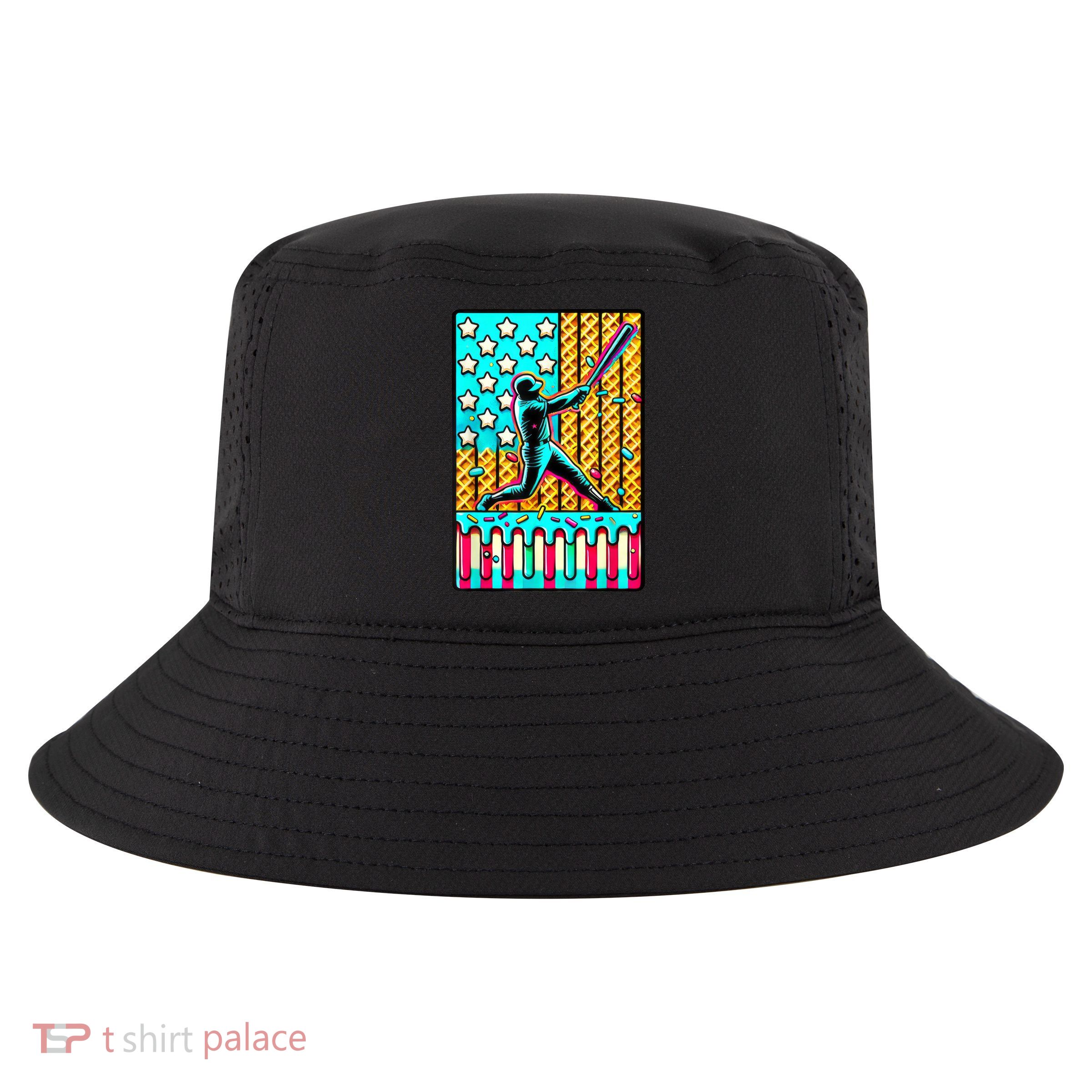 Ice Cream Drip Baseball Stuff Drip For Boy American Flag  Cool Comfort Performance Bucket Hat