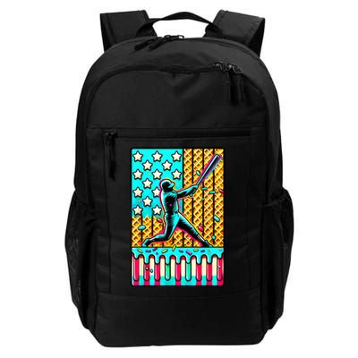 Ice Cream Drip Baseball Stuff Drip For Boy American Flag  Backpack