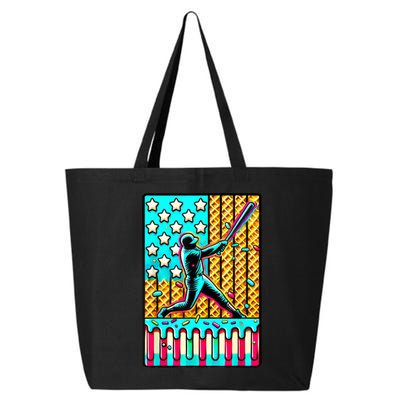 Ice Cream Drip Baseball Stuff Drip For Boy American Flag  25L Jumbo Tote