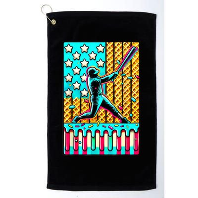 Ice Cream Drip Baseball Stuff Drip For Boy American Flag  Golf Towel